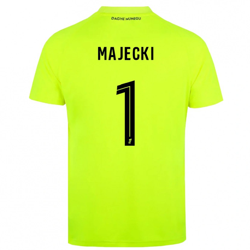 Danxen Mujer Camiseta Radoslaw Majecki #1 Verde Fluorescente Negro Portero Equipación 2025/26 La Camisa