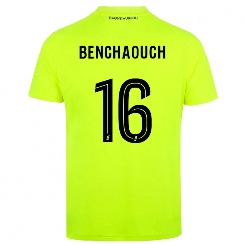 Danxen Mujer Camiseta Yanis Benchaouch #16 Verde Fluorescente Negro Portero Equipación 2025/26 La Camisa