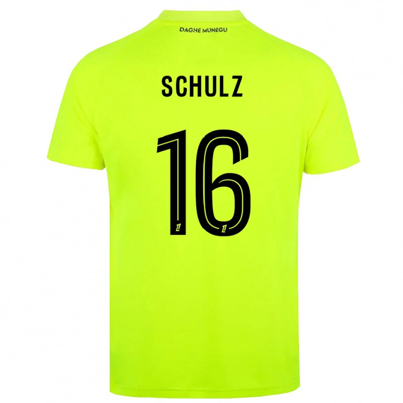 Danxen Mujer Camiseta Ethan Schulz #16 Verde Fluorescente Negro Portero Equipación 2025/26 La Camisa
