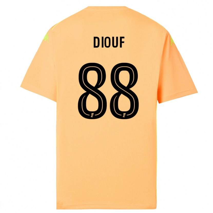 Danxen Mujer Camiseta Yehvann Diouf #88 Naranja Oscuro Negro Portero Equipación 2025/26 La Camisa