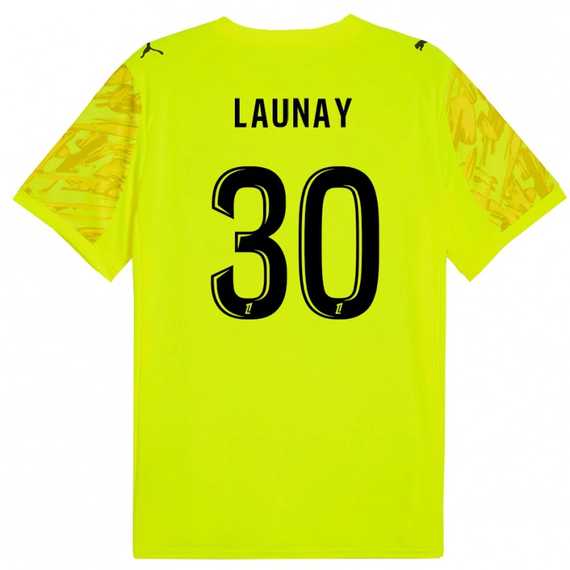 Danxen Mujer Camiseta Elisa Launay #30 Verde Fluorescente Amarillo Portero Equipación 2025/26 La Camisa