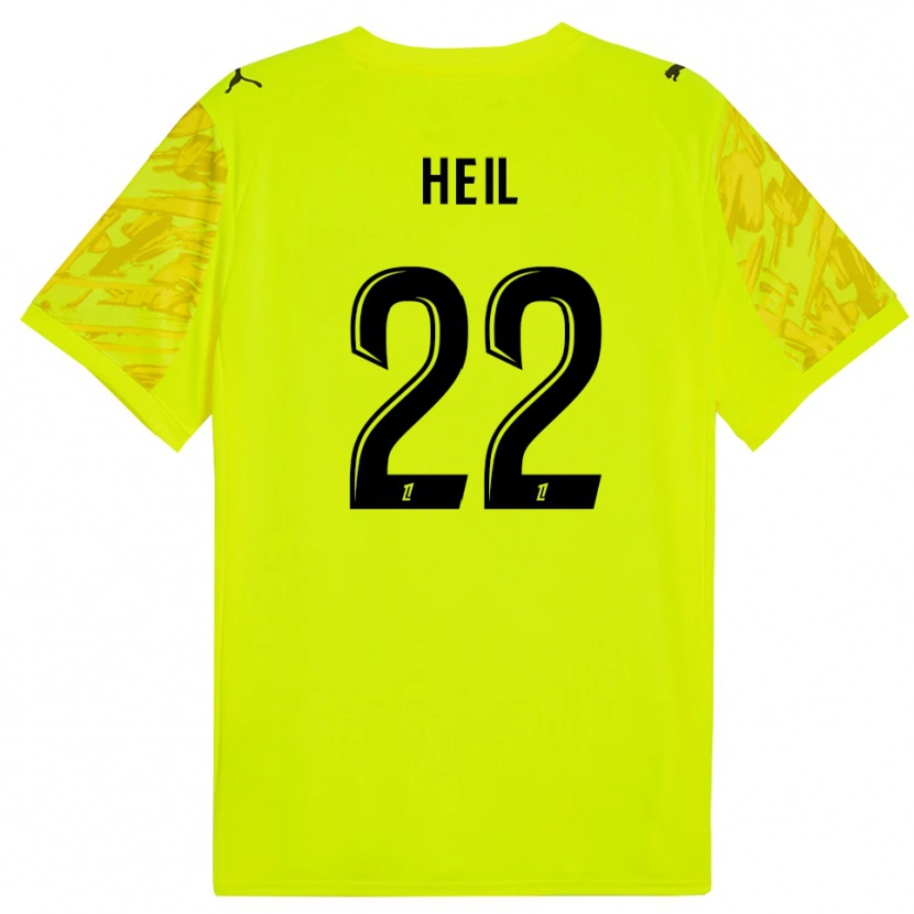 Danxen Mujer Camiseta Manon Heil #22 Verde Fluorescente Amarillo Portero Equipación 2025/26 La Camisa