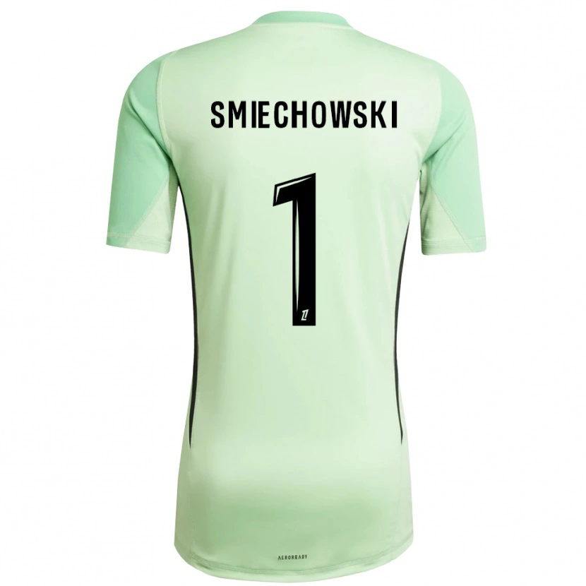 Danxen Mujer Camiseta Artur Smiechowski #1 Verde Claro Negro Portero Equipación 2025/26 La Camisa
