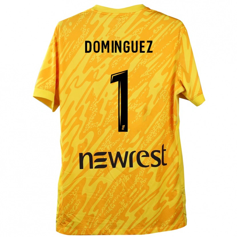 Danxen Mujer Camiseta Álex Domínguez #1 Amarillo Negro Portero Equipación 2025/26 La Camisa