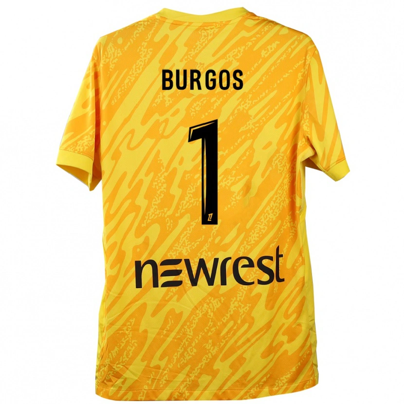 Danxen Mujer Camiseta Diego Burgos #1 Amarillo Negro Portero Equipación 2025/26 La Camisa