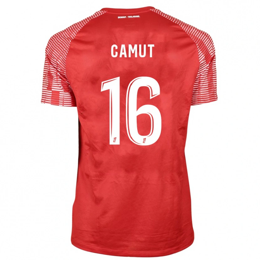 Danxen Mujer Camiseta Maël Camut #16 Rojo Blanco Portero Equipación 2025/26 La Camisa