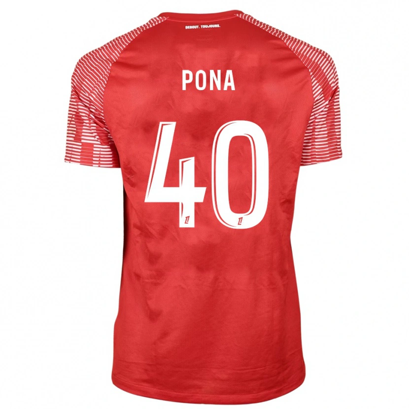 Danxen Mujer Camiseta Oumar Pona #40 Rojo Blanco Portero Equipación 2025/26 La Camisa