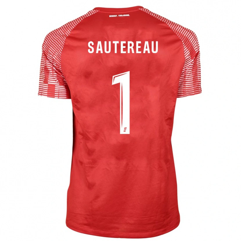 Danxen Mujer Camiseta Enzo Sautereau #1 Rojo Blanco Portero Equipación 2025/26 La Camisa