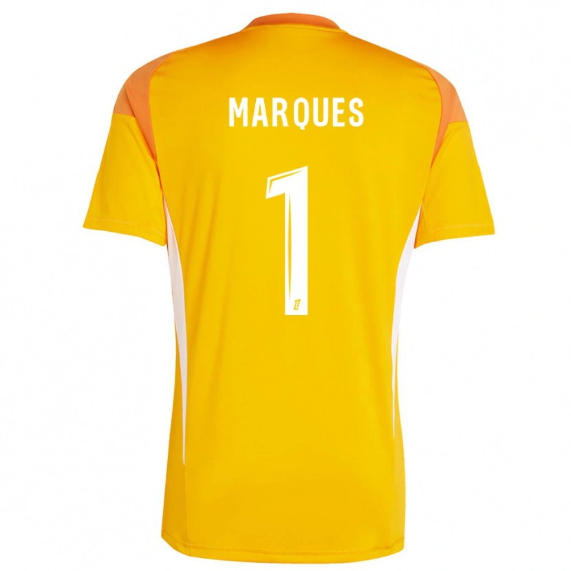 Danxen Mujer Camiseta Inès Marques #1 Blanco Naranja Claro Portero Equipación 2025/26 La Camisa