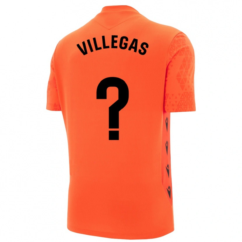 Danxen Mujer Camiseta Sergio Villegas #0 Naranja Negro Portero Equipación 2025/26 La Camisa