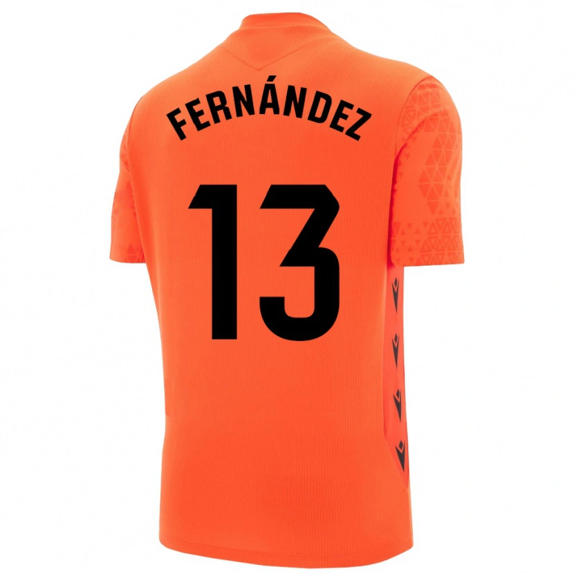 Danxen Mujer Camiseta Andrés Fernández #13 Naranja Negro Portero Equipación 2025/26 La Camisa