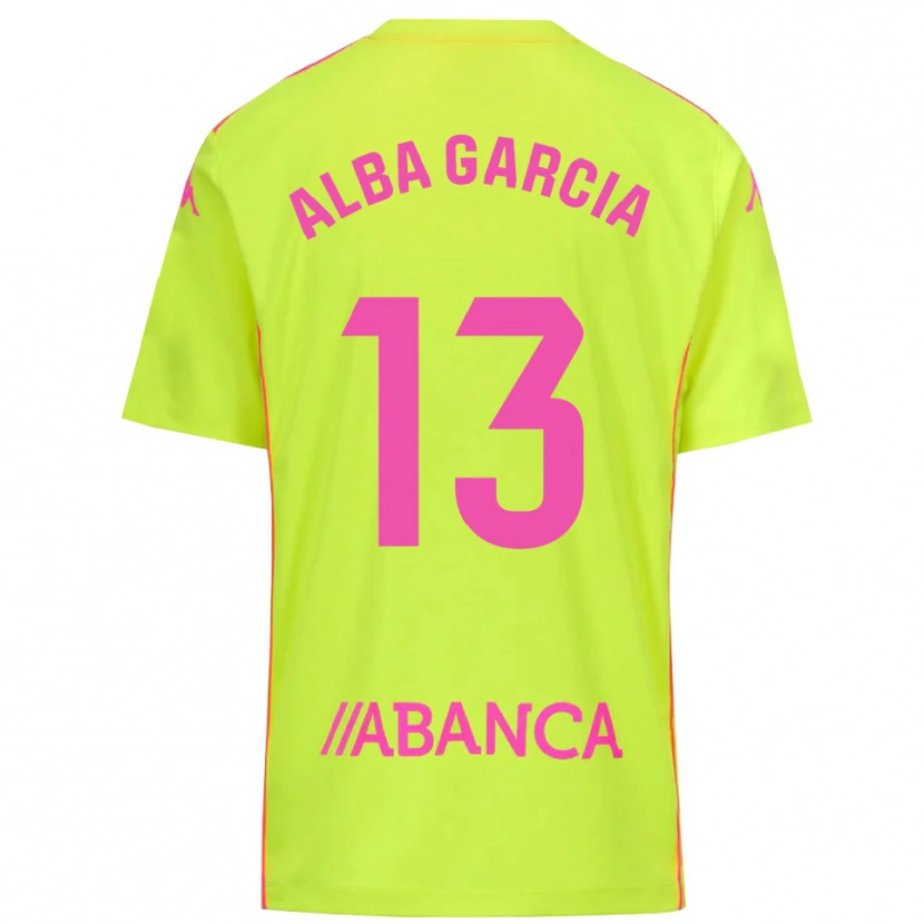 Danxen Mujer Camiseta Lucía Alba García #13 Verde Amarillo Portero Equipación 2025/26 La Camisa