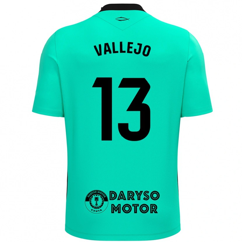 Danxen Mujer Camiseta Guillermo Vallejo #13 Negro Turquesa Portero Equipación 2025/26 La Camisa