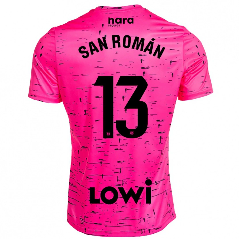 Danxen Mujer Camiseta Miguel San Román #13 Negro Rosa Profundo Portero Equipación 2025/26 La Camisa