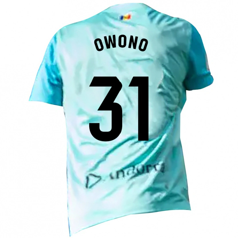 Danxen Mujer Camiseta Jesús Owono #31 Negro Cian Portero Equipación 2025/26 La Camisa