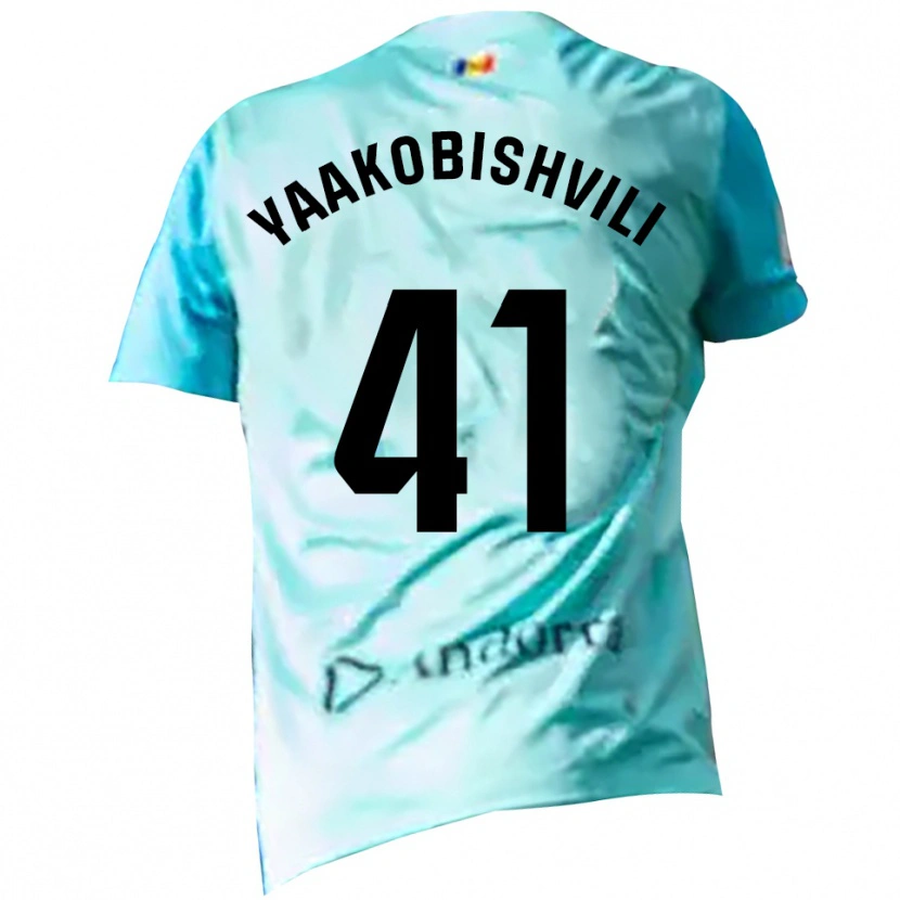 Danxen Mujer Camiseta Áron Yaakobishvili #41 Negro Cian Portero Equipación 2025/26 La Camisa