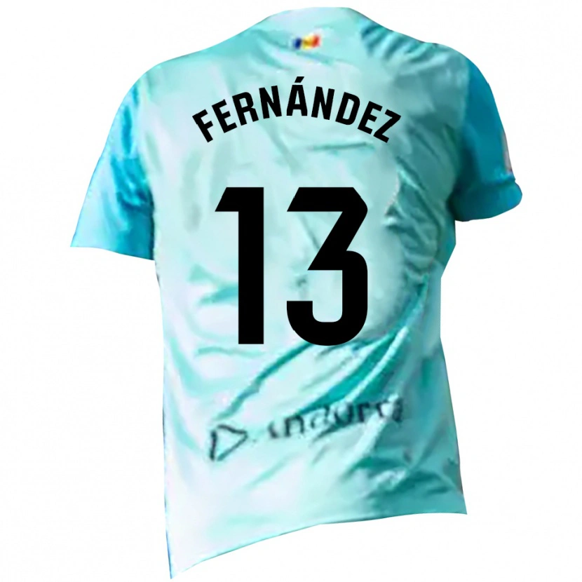 Danxen Mujer Camiseta Ferran Fernández #13 Negro Cian Portero Equipación 2025/26 La Camisa