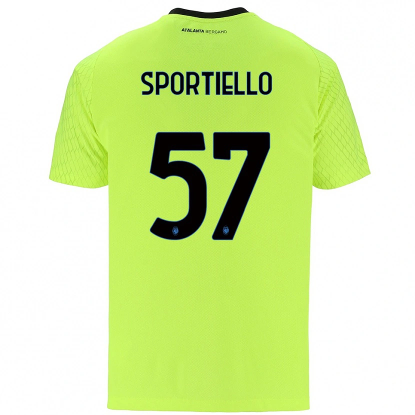 Danxen Mujer Camiseta Marco Sportiello #57 Verde Amarillo Rojo Portero Equipación 2025/26 La Camisa
