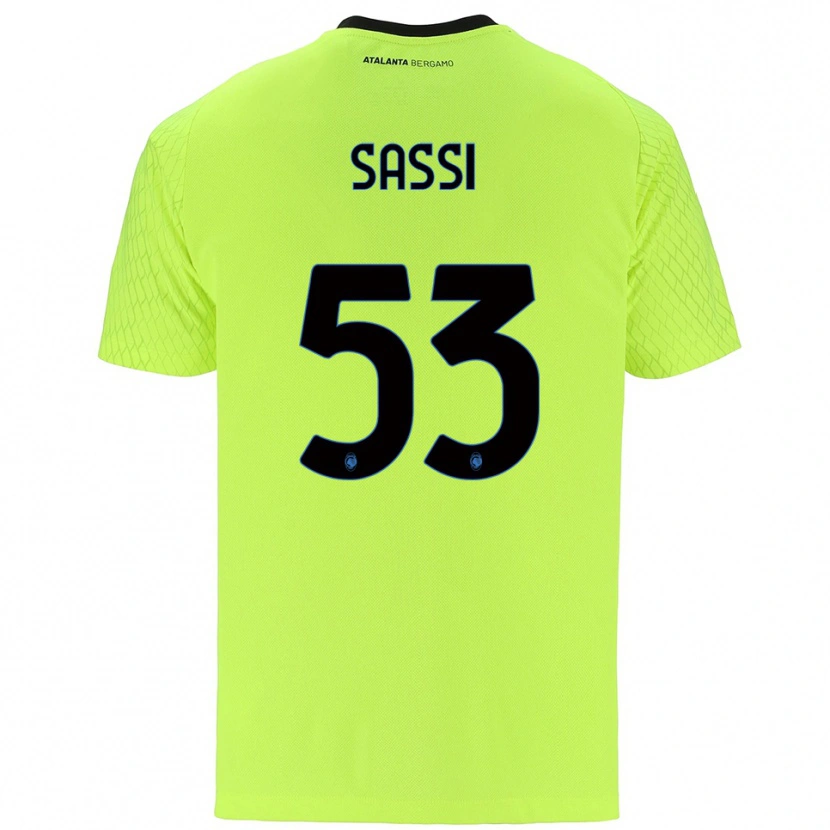 Danxen Mujer Camiseta Jacopo Sassi #53 Verde Amarillo Rojo Portero Equipación 2025/26 La Camisa