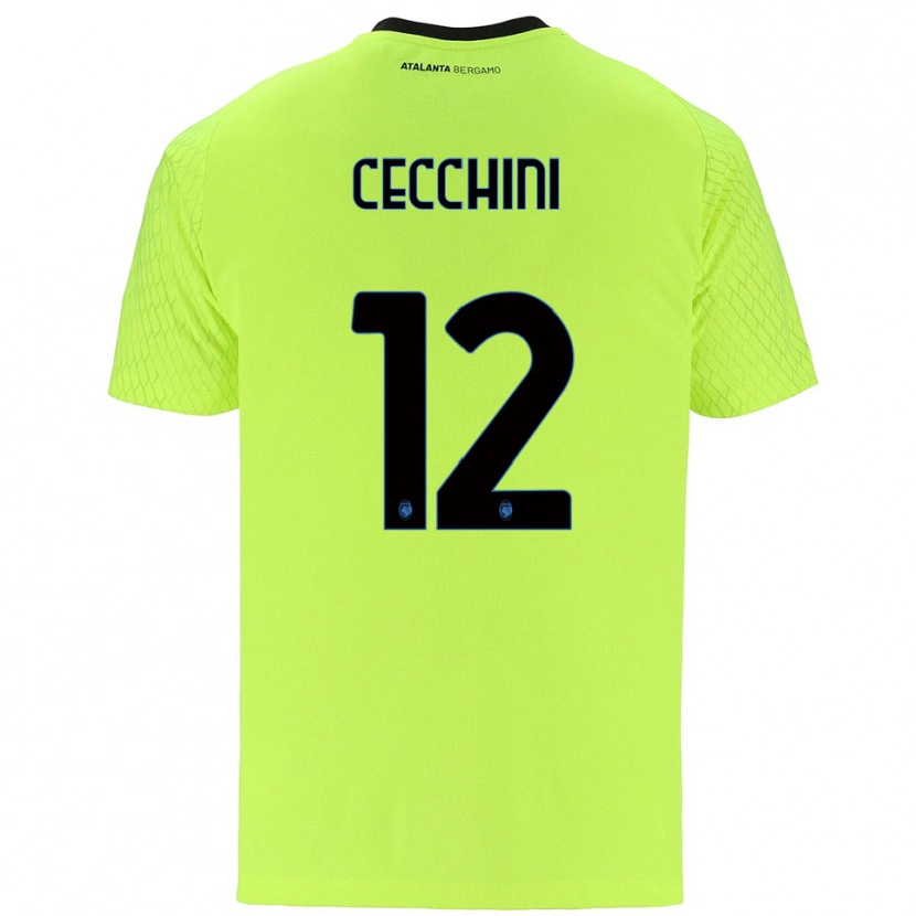 Danxen Mujer Camiseta Filippo Cecchini #12 Verde Amarillo Rojo Portero Equipación 2025/26 La Camisa