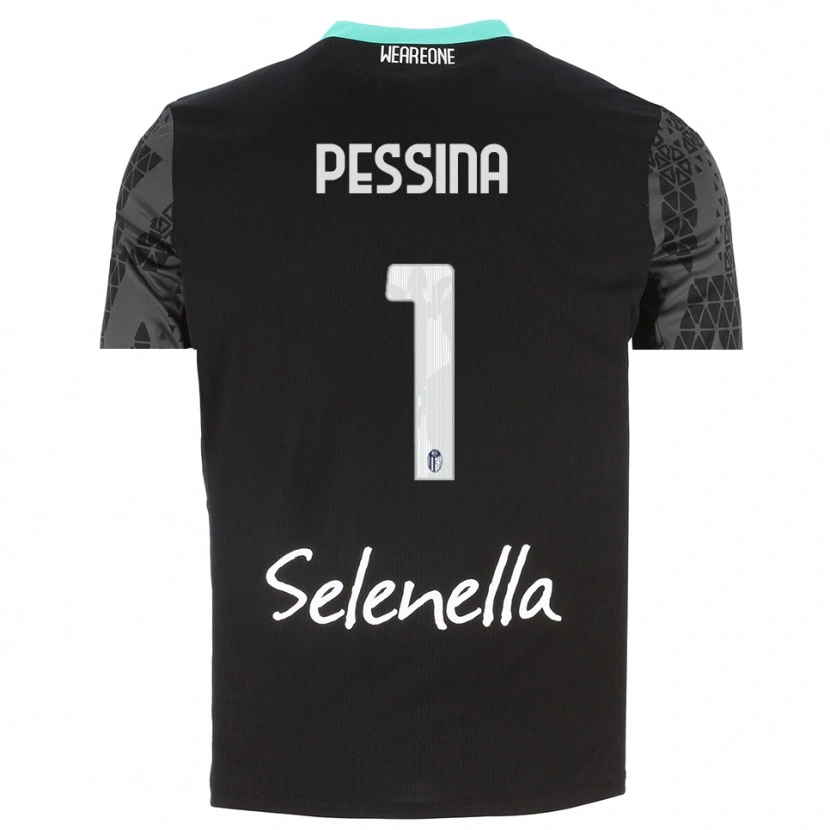 Danxen Mujer Camiseta Massimo Pessina #1 Gris Negro Blanco Portero Equipación 2025/26 La Camisa