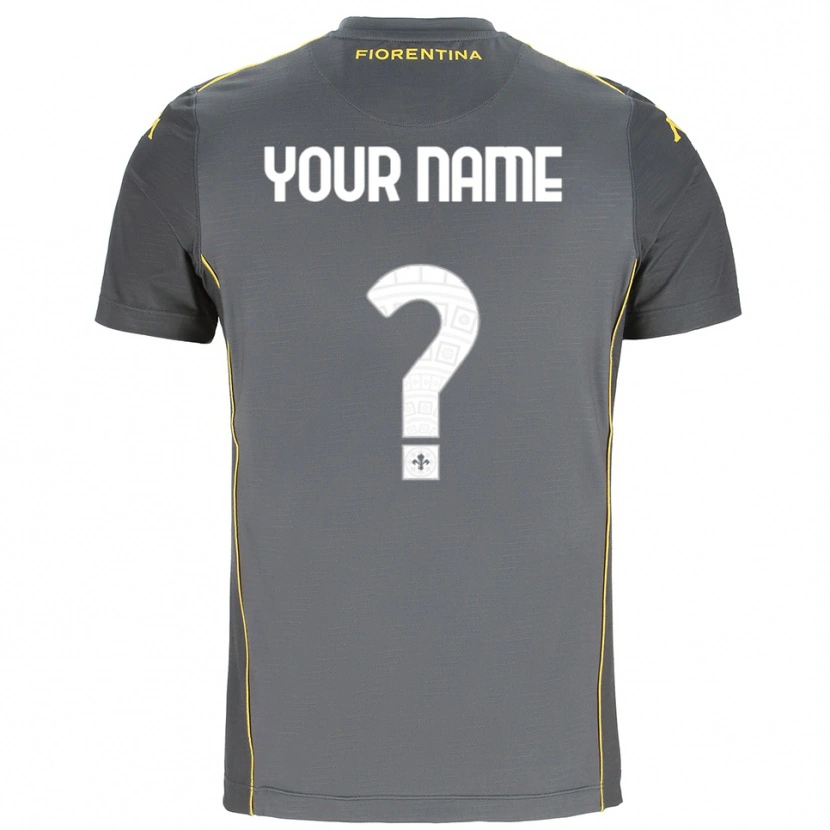 Danxen Mujer Camiseta ACF Fiorentina Gris Oscuro Amarillo Portero Equipación 2025/26 La Camisa