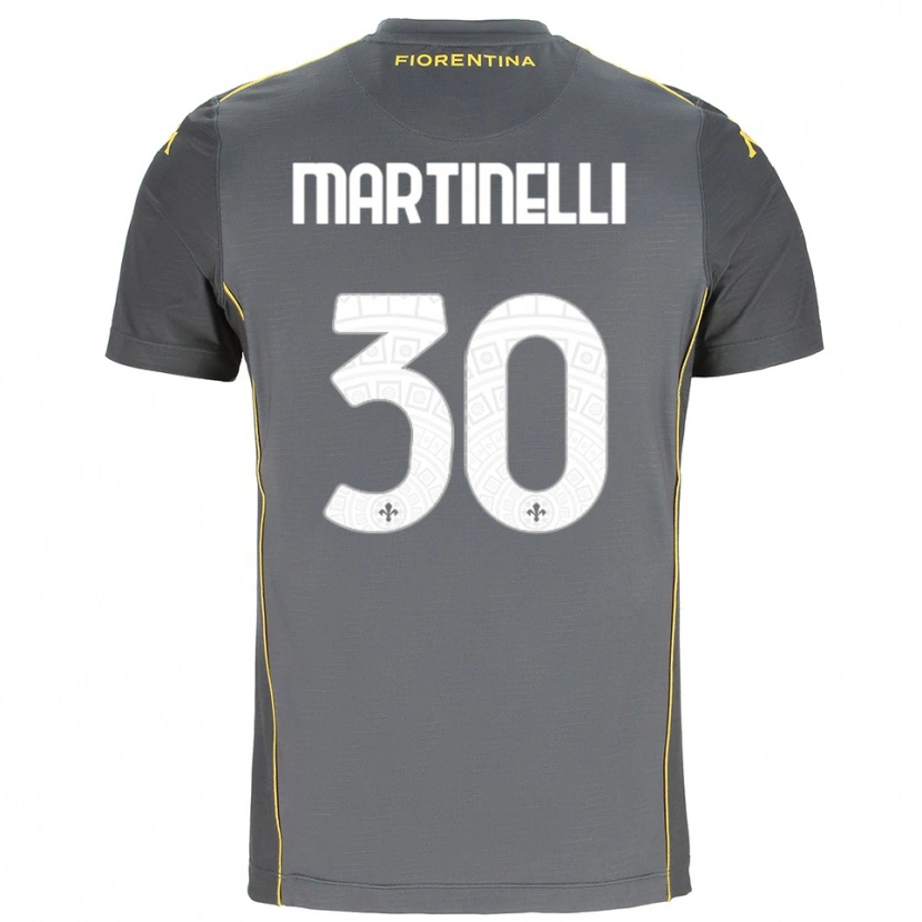 Danxen Mujer Camiseta Tommaso Martinelli #30 Gris Oscuro Amarillo Portero Equipación 2025/26 La Camisa