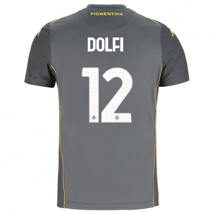 Danxen Mujer Camiseta Brando Dolfi #12 Gris Oscuro Amarillo Portero Equipación 2025/26 La Camisa