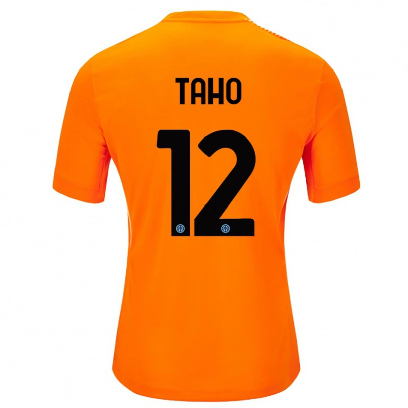 Danxen Mujer Camiseta Alain Taho #12 Naranja Claro Negro Portero Equipación 2025/26 La Camisa