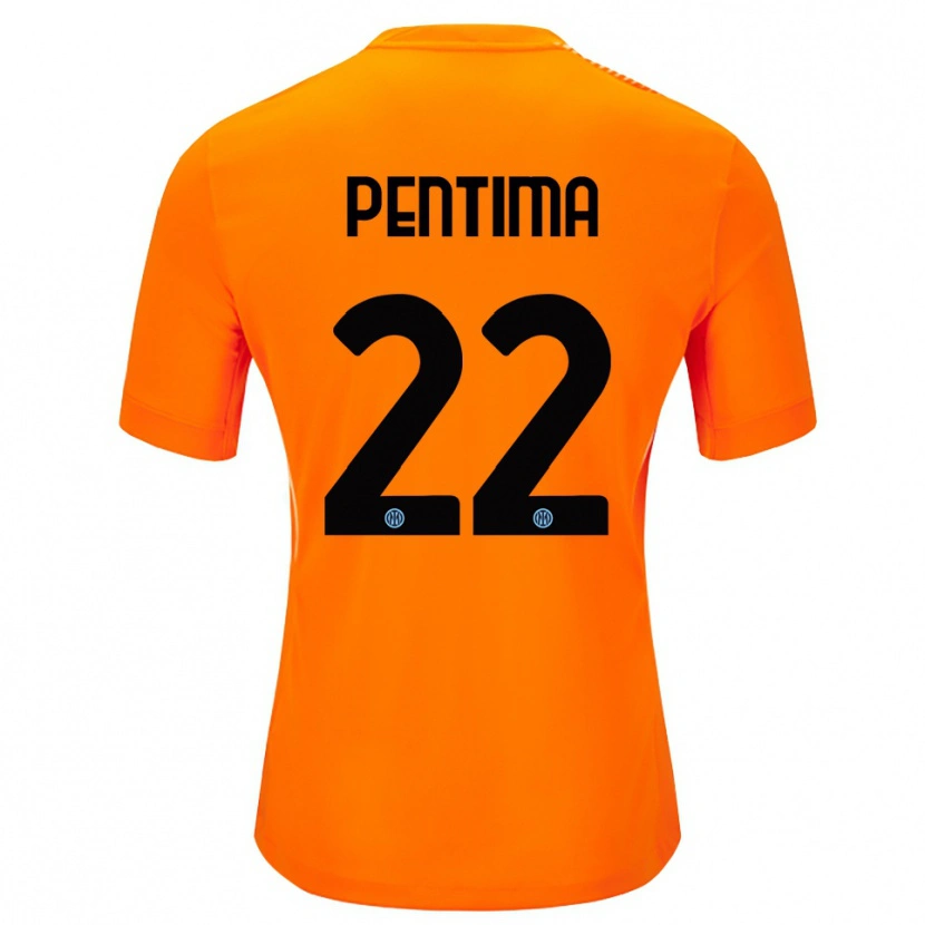 Danxen Mujer Camiseta Alessandro Pentima #22 Naranja Claro Negro Portero Equipación 2025/26 La Camisa