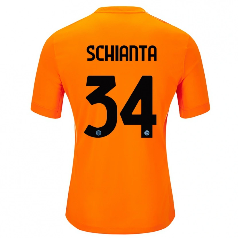 Danxen Mujer Camiseta Valentina Schianta #34 Naranja Claro Negro Portero Equipación 2025/26 La Camisa