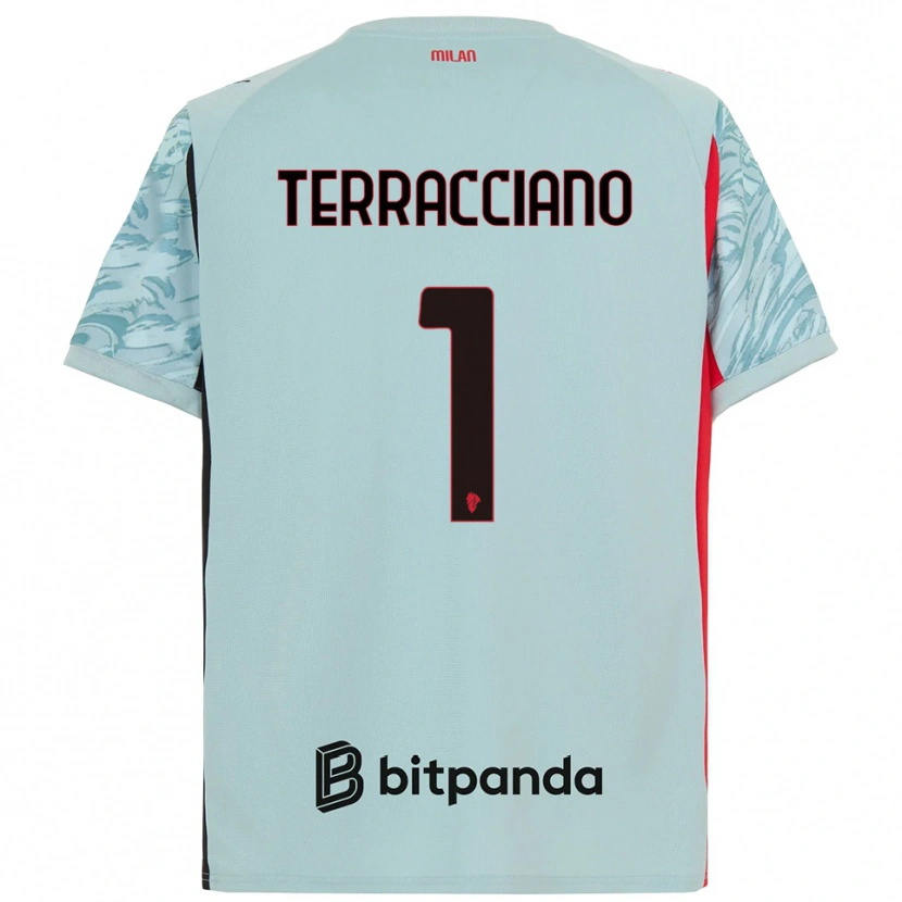 Danxen Mujer Camiseta Pietro Terracciano #1 Azul Claro Rojo Portero Equipación 2025/26 La Camisa