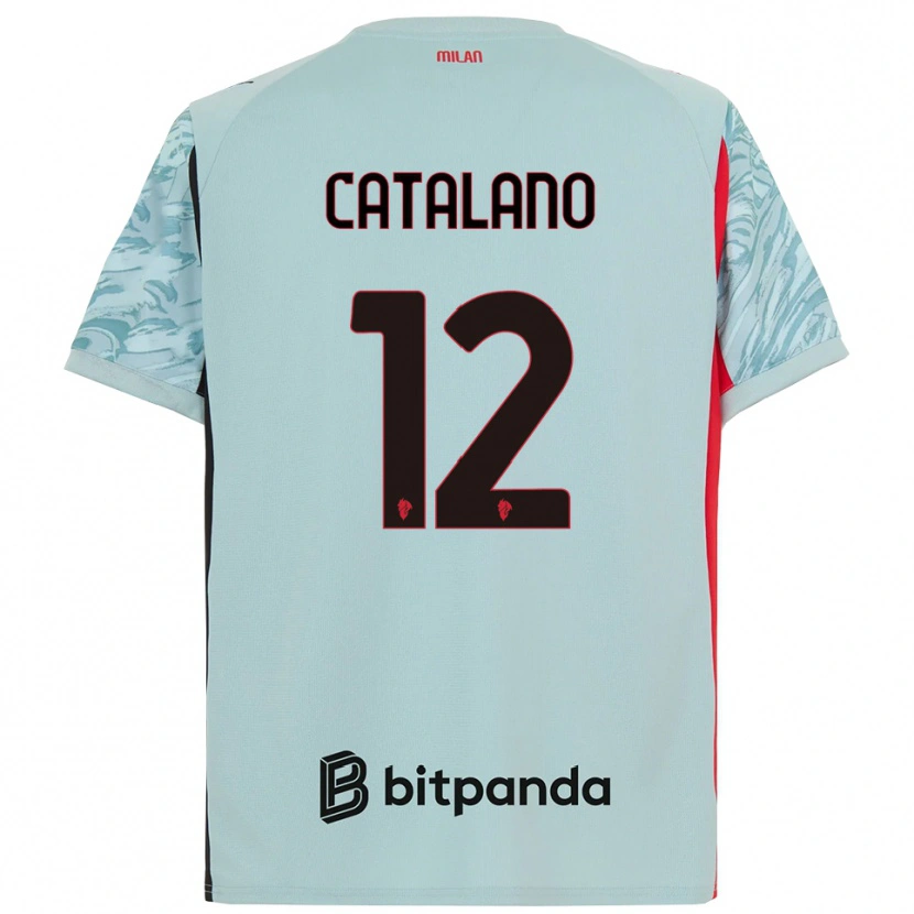 Danxen Mujer Camiseta Alessio Catalano #12 Azul Claro Rojo Portero Equipación 2025/26 La Camisa