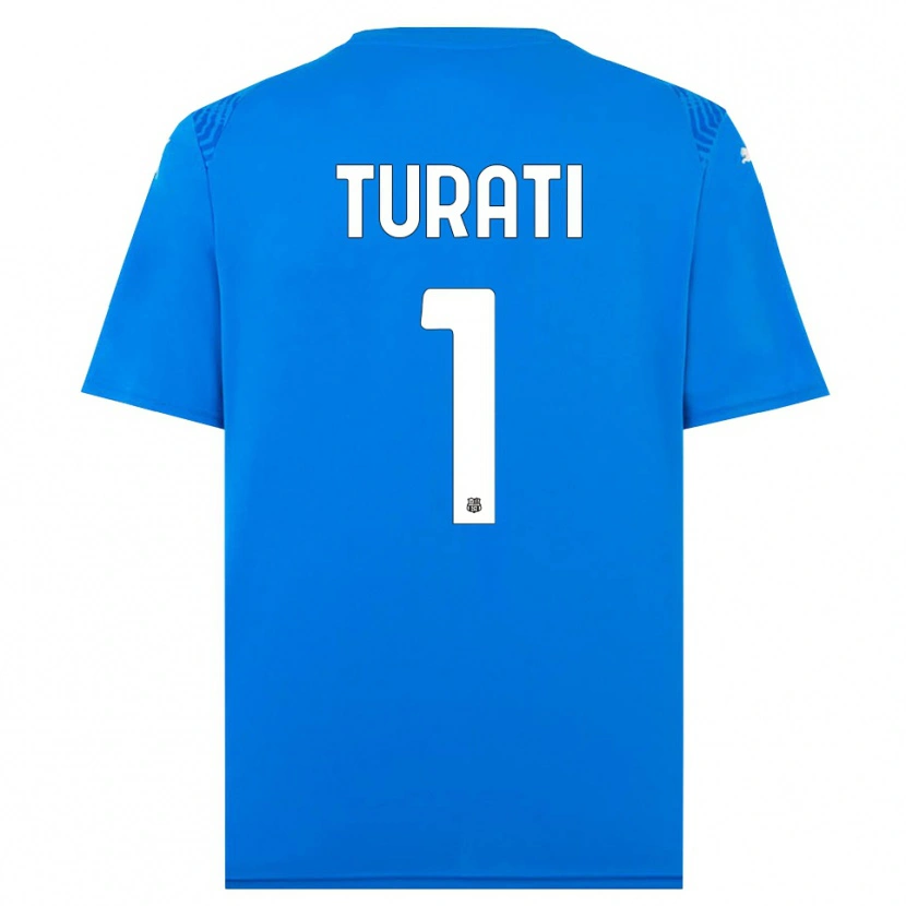 Danxen Mujer Camiseta Stefano Turati #1 Azul Blanco Portero Equipación 2025/26 La Camisa