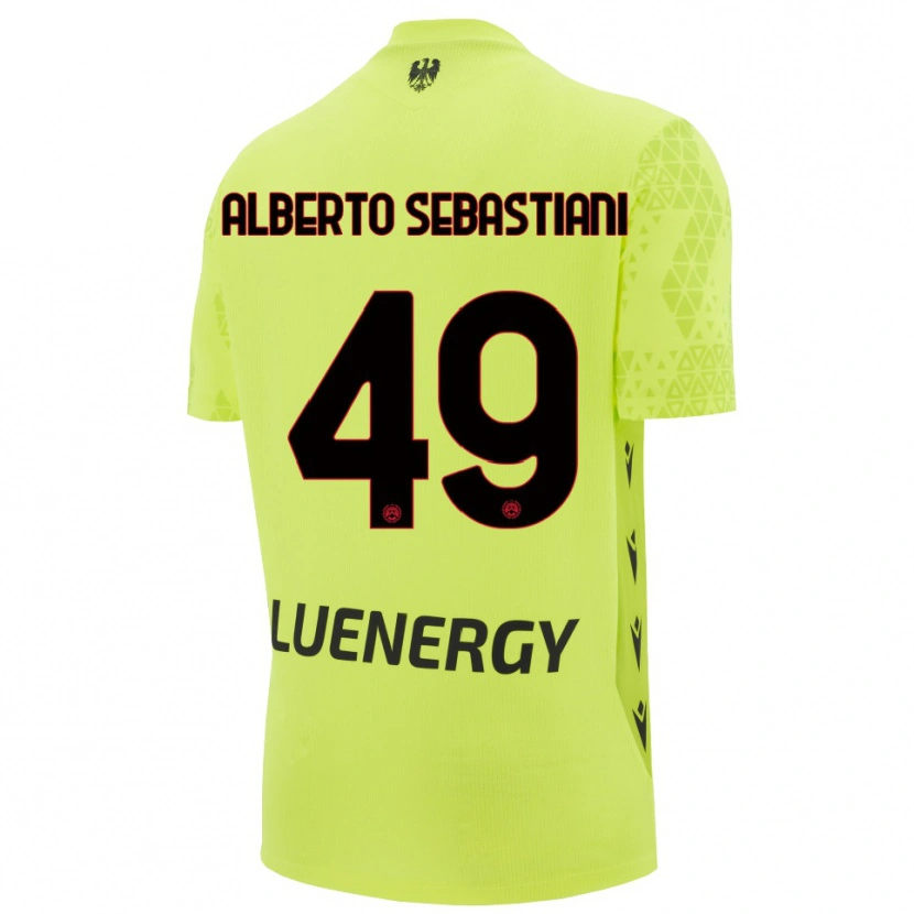 Danxen Mujer Camiseta José Alberto Sebastiani #49 Verde Amarillo Negro Portero Equipación 2025/26 La Camisa