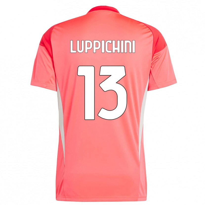 Danxen Mujer Camiseta Matteo Luppichini #13 Rojo Blanco Portero Equipación 2025/26 La Camisa