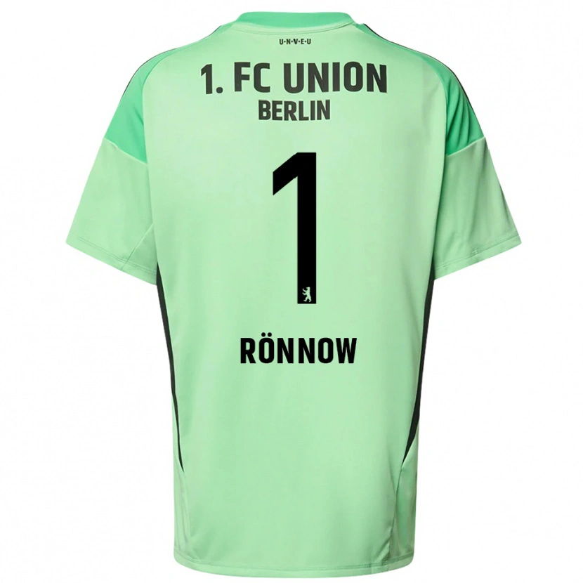 Danxen Mujer Camiseta Frederik Rönnow #1 Verde Claro Negro Portero Equipación 2025/26 La Camisa