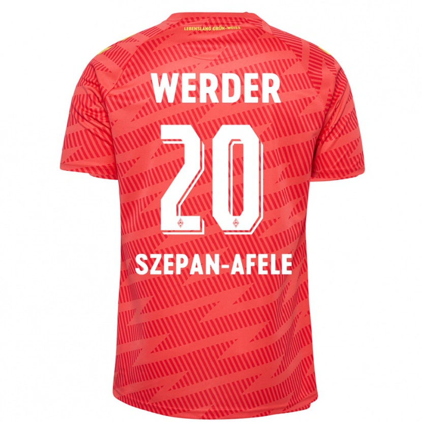 Danxen Mujer Camiseta Gianni Szepan-Afele #20 Rojo Amarillo Portero Equipación 2025/26 La Camisa