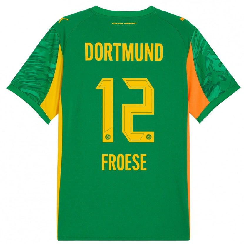 Danxen Mujer Camiseta Julien Froese #12 Verde Naranja Portero Equipación 2025/26 La Camisa