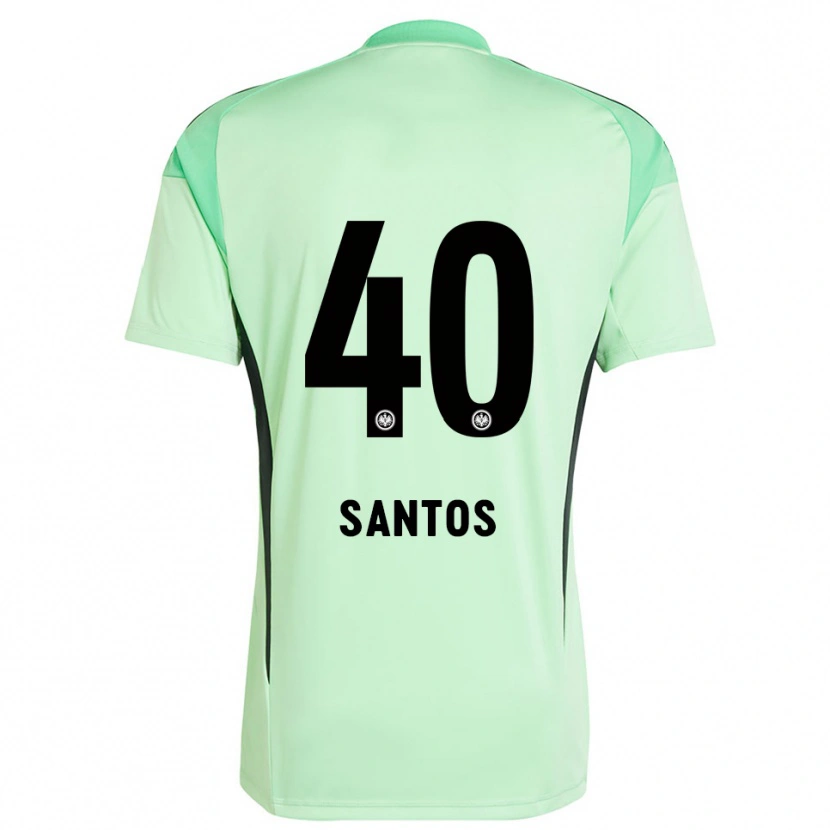 Danxen Mujer Camiseta Kauã Santos #40 Verde Claro Negro Portero Equipación 2025/26 La Camisa