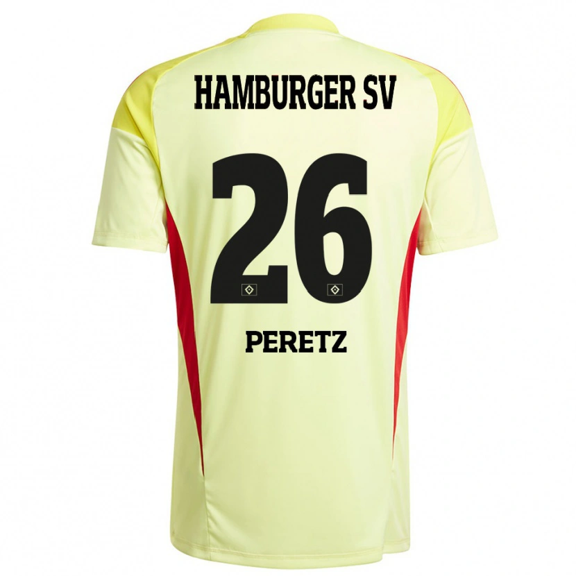 Danxen Mujer Camiseta Daniel Peretz #26 Amarillo Negro Rojo Portero Equipación 2025/26 La Camisa