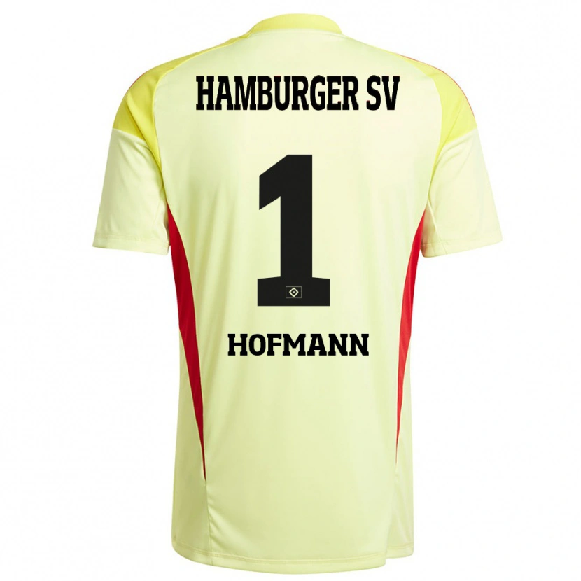 Danxen Mujer Camiseta Tobias Hofmann #1 Amarillo Negro Rojo Portero Equipación 2025/26 La Camisa