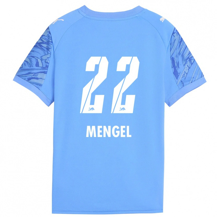 Danxen Mujer Camiseta Luca Mengel #22 Azul Real Rojo Portero Equipación 2025/26 La Camisa