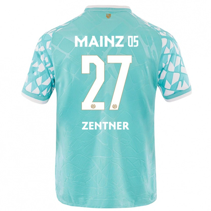 Danxen Mujer Camiseta Robin Zentner #27 Blanco Turquesa Portero Equipación 2025/26 La Camisa