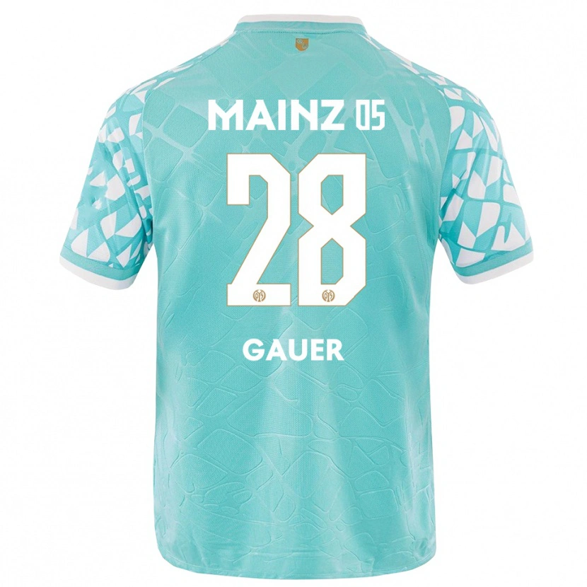Danxen Mujer Camiseta Luke Gauer #28 Blanco Turquesa Portero Equipación 2025/26 La Camisa