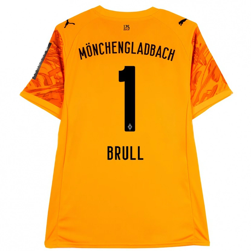 Danxen Mujer Camiseta Maximilian Brüll #1 Naranja Amarillo Negro Portero Equipación 2025/26 La Camisa
