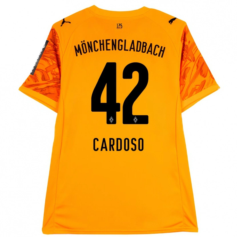 Danxen Mujer Camiseta Tiago Pereira Cardoso #42 Naranja Amarillo Negro Portero Equipación 2025/26 La Camisa