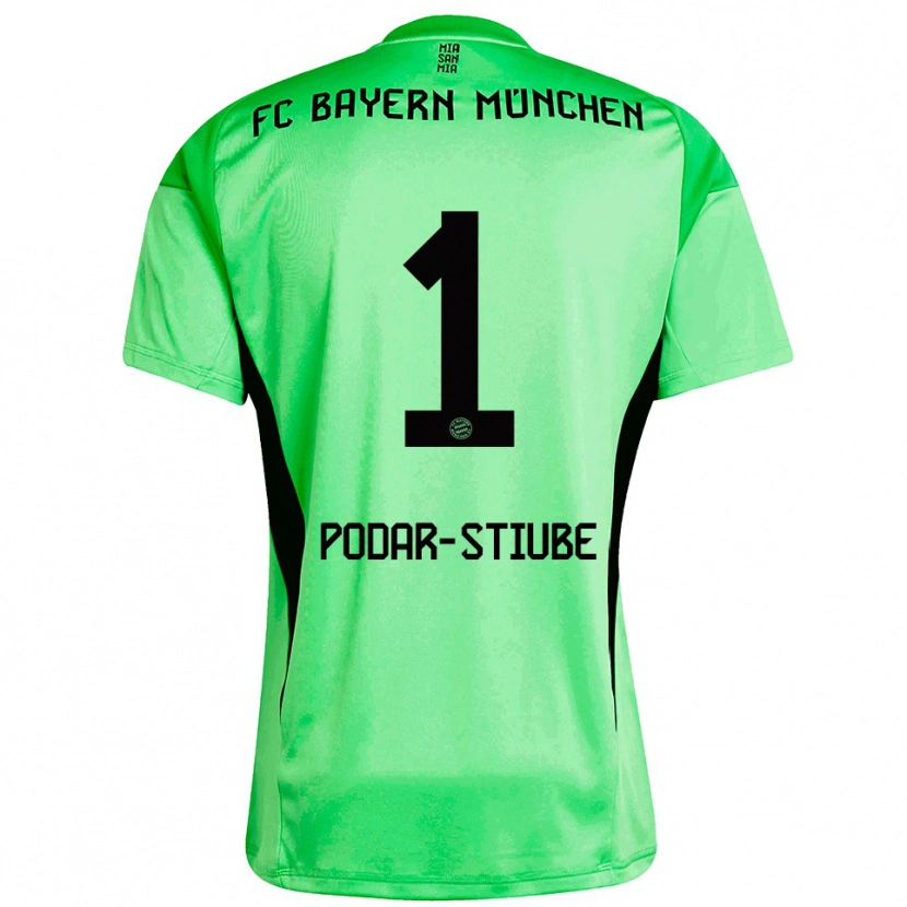 Danxen Mujer Camiseta David Podar-Stiube #1 Verde Primavera Medio Portero Equipación 2025/26 La Camisa