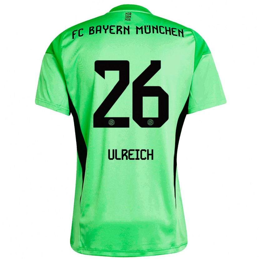 Danxen Mujer Camiseta Sven Ulreich #26 Verde Primavera Medio Portero Equipación 2025/26 La Camisa