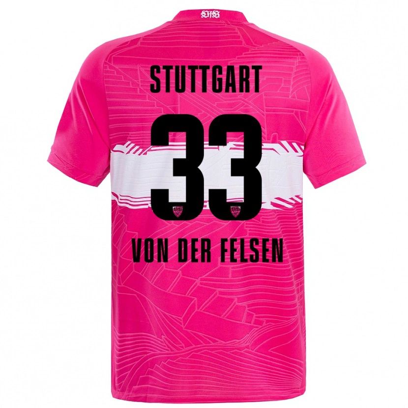 Danxen Mujer Camiseta Jerik von der Felsen #33 Rosa Profundo Negro Portero Equipación 2025/26 La Camisa